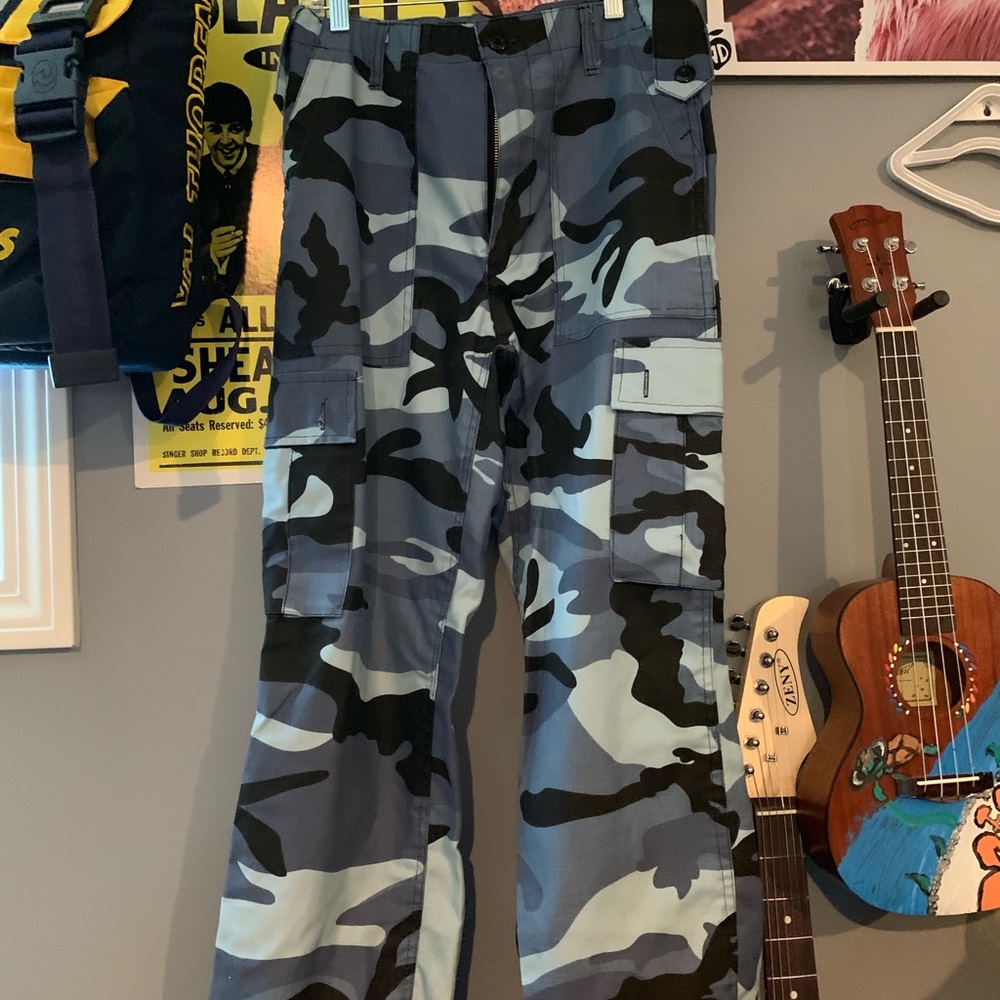 blue camo pants